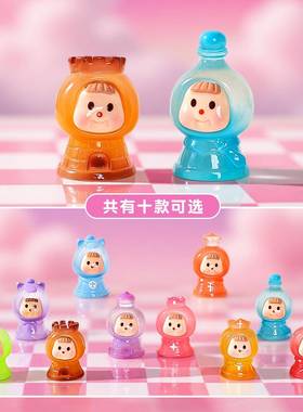 夜光国际象棋妹妹萌粒公仔对对碰盲袋 diy饰品配件可爱树脂小摆件