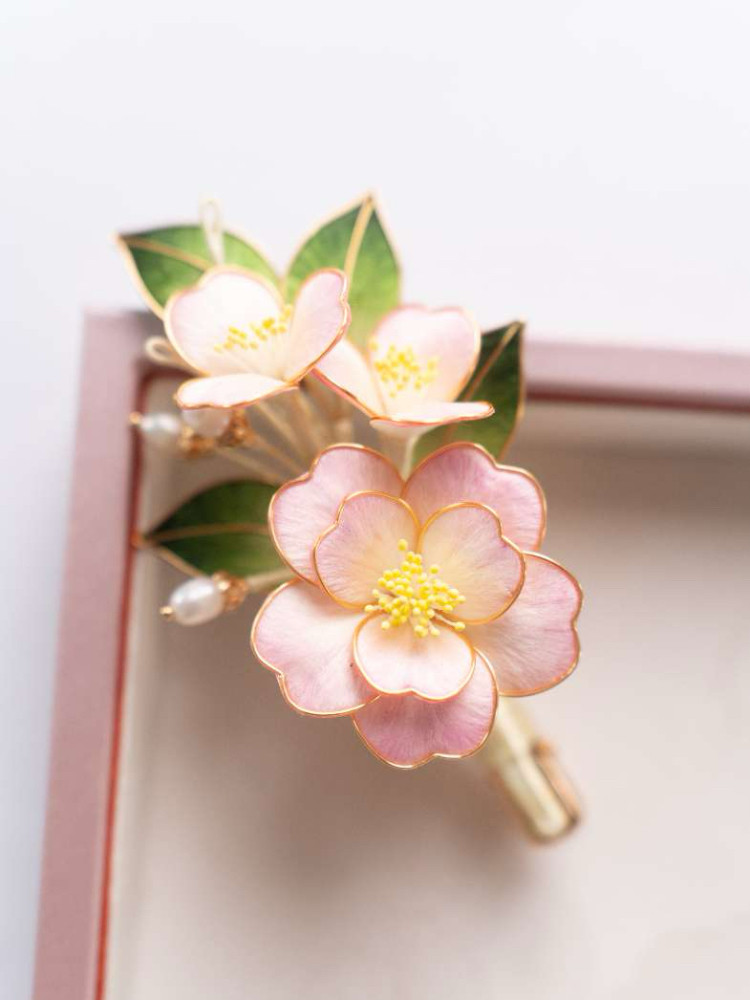 扬州绒梅绮绒花 老字号绒花 蚕丝手工制日常百搭发夹牡丹花图片