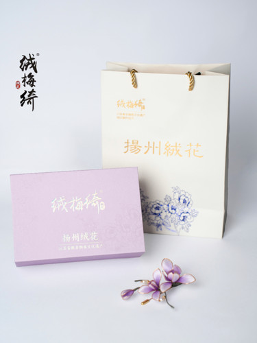 扬州绒梅绒花  江苏省级非物质文化遗产     手提袋