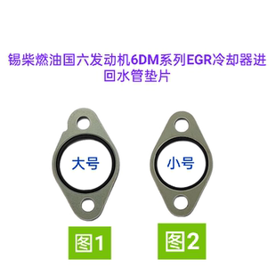 一汽J6JH6货车配锡柴燃油6DM国六发动机EGR冷却器进回水管垫片M60
