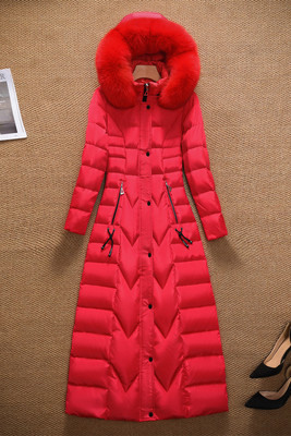 2025年新款免洗羽绒棉服女长款过膝修身到脚踝时尚加厚冬季超长