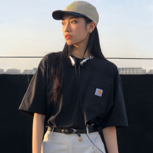 情侣潮 卡哈特短袖 工装 T恤K87口袋打底男女宽松美式 正品 Carhartt