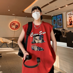 TW7012P28重磅250克直播品质无袖背心无袖T男士篮球t恤个性运动图片