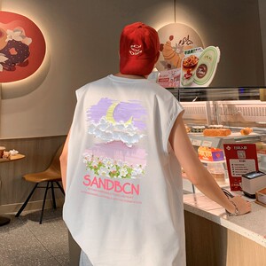 TW7137P28重磅背心直播品质无袖背心无袖T男士篮球t恤个性运动图片