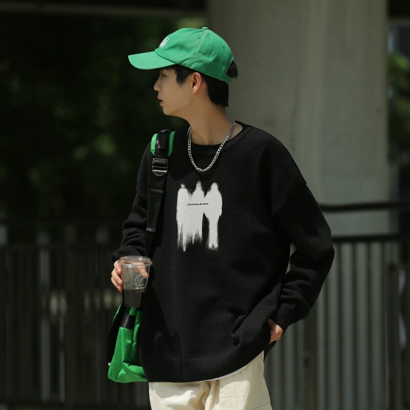 MD5537P55圆领无帽男毛衣时尚个性百搭毛衣男美式高街hiphop潮牌,男装针织衫/毛衣,星座510A-5