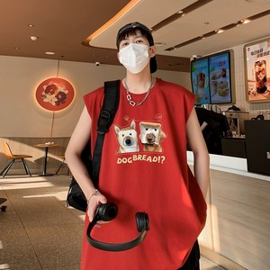 TW7149P28重磅250克直播品质无袖背心无袖T男士篮球t恤个性运动图片