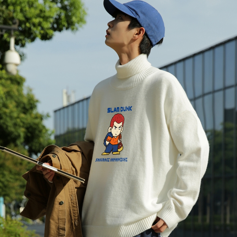 MG5724P65美式高领毛衣男冬季宽松新款气质针织衫青少年洋气内搭，男装针织衫/毛衣，星座510A-5