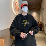 YJ7270P45直播品质重磅麂皮绒卫衣圆领男上装侧开叉下摆卫秋冬卫，男装卫衣，星座510A-5