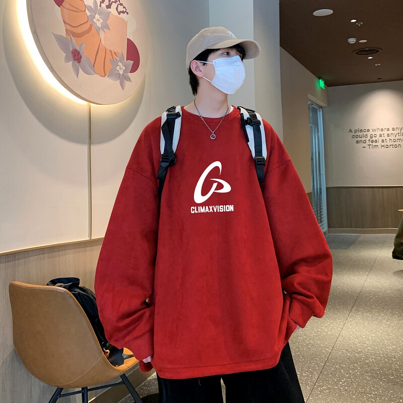 YJ7464P45直播品质男士麂皮绒卫衣圆领男上装侧开叉下摆卫秋冬卫,男装卫衣,星座510A-5