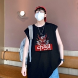 TW7287P28重磅250克直播品质多巴胺色系搞怪表情无袖背心无袖T男，男装T恤，星座510A-5