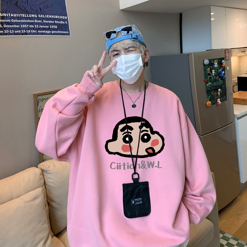 Y7295P38直播品质棉卫衣男士圆领卫衣宽松大落肩印花卫衣秋装新品,男装卫衣,星座510A-5