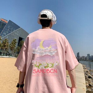 T7136P28夏季男士t恤宽松潮牌港风半袖打底衫短袖t恤图片