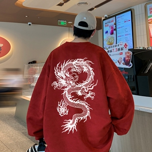 YJ7466P45直播品质男士麂皮绒卫衣圆领男上装侧开叉下摆卫秋冬卫图片