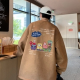 YJ7282P45直播品质重磅麂皮绒卫衣圆领男上装开叉下摆卫秋冬卫，男装卫衣，星座510A-5
