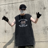 TR6874P35复古无袖T恤男士宽松潮牌背心无袖T水洗蜡染潮牌T恤夏季，男装T恤，星座510A-5