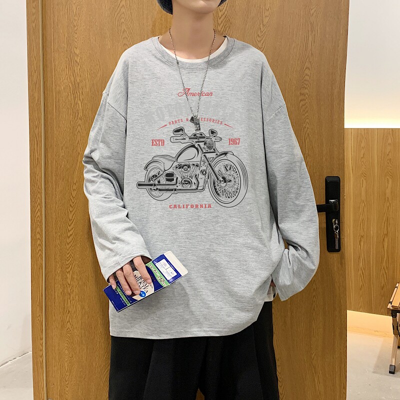 TC4003P32秋季2023新款中性百搭圆领长袖上衣宽松T恤打底衫潮,男装T恤,星座510A-5