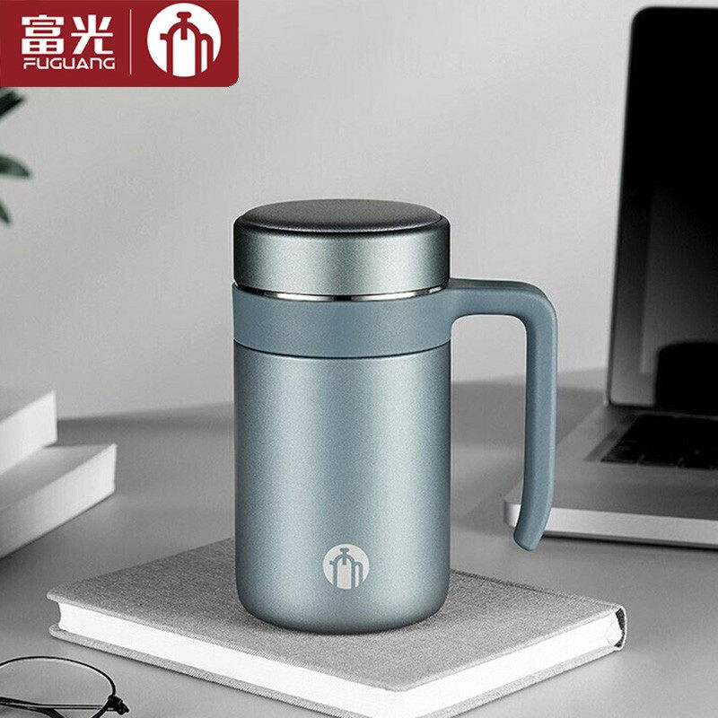 富光高档保温杯男女办公室泡茶杯带盖手柄不锈钢水杯子送礼品定制