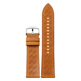 手表带男款真皮针扣洞洞透气复古表链代用卡西欧万国天梭王DW浪琴