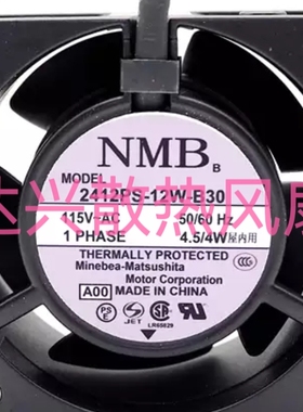NMB美倍亚 6CM 6028 115V伺服器 工控机风扇2412PS-12W-B30