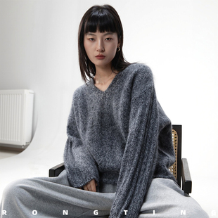 绒汀/定制花纱【梦幻雪绒衫】山羊绒拉绒拉毛+绵羊毛氛围感针织衫