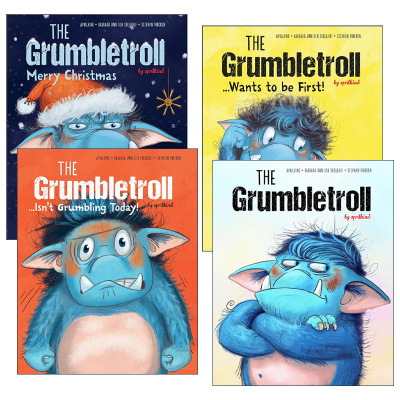 英文原版 The Grumbletroll 爱发脾气的小怪兽系列4册 儿童精装情商养成绘本 芭拉范登斯佩尔霍夫 英文版 进口英语原版书籍