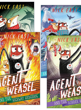 英文原版 Agent Weasel 黄鼠狼特工系列4册 可恶的雪先生/凶残的狐狸帮/强盗王/高速公路刺猬 英文版 进口英语原版书籍