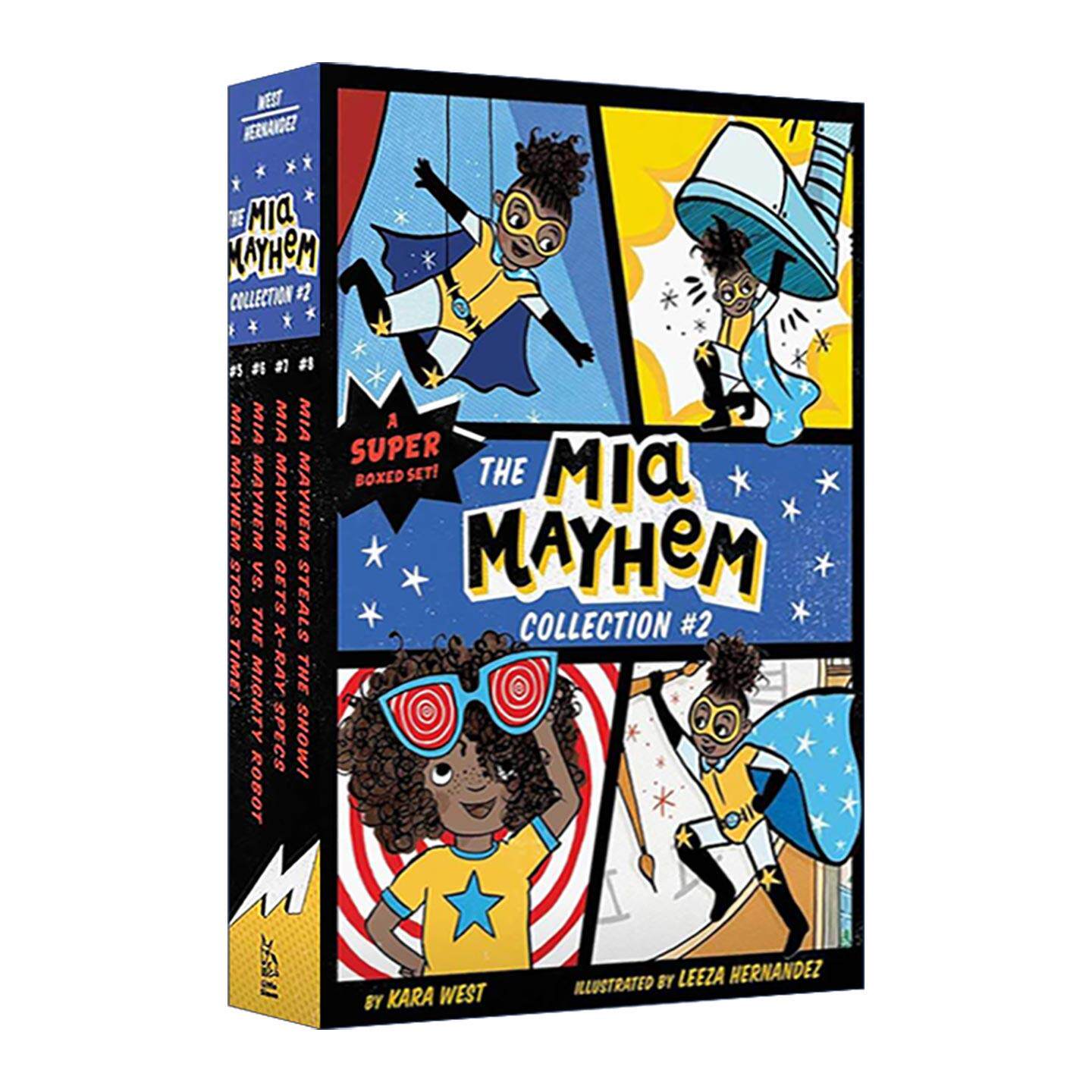 英文原版 The Mia Mayhem Collection 2 Boxed Set 超级英雄米娅5-8盒装 黑白章节书 英文版 进口英语原版书籍