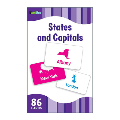 英文原版 States and Capitals 美国州名及首府学习卡片闪卡 Flash Kids Flash Cards 英文版 进口英语原版书籍
