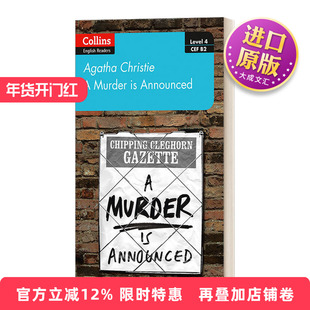 英文原版 Collins Agatha Christie ELT Readers B2 A Murder Is Announced 柯林斯阿加莎英语学习小说系列 谋杀启事 进口书籍