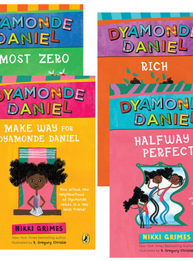英文原版 Dyamonde Daniel 戴雅蒙德·丹尼尔系列4册 7-9岁儿童友谊幽默故事 Nikki Grimes 富有 半途而废 英文版 进口英语原版书
