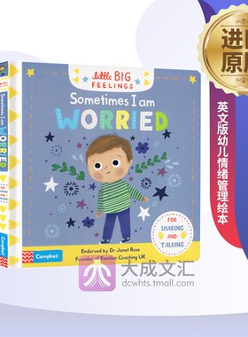 Little Big Feelings Sometimes I Am Worried 英文原版 有时候我很担心 英文版幼儿情绪管理绘本 进口英语纸板书 亲子互动图画书