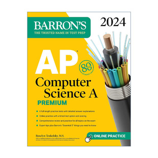 英文原版 AP Computer Science A Premium 2024 6 Practice Tests+Comprehensive Review+Online Practice 巴朗AP计算机A备考指南
