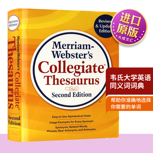 Edition Merriam Thesaurus 英文原版 韦氏大学英语同义词词典 进口原版 英文版 Webster 英语书籍 Collegiate 精装 Newest