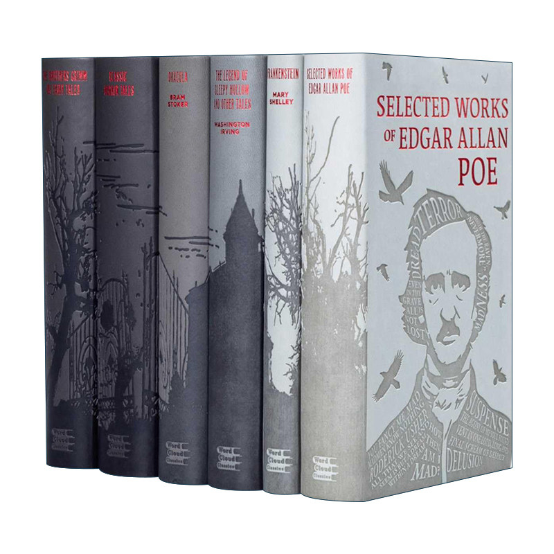 英文原版 Horror Collection 恐怖故事6册盒装 软精装皮质封面词云经典 Word Cloud Classics 英文版 进口英语原版书籍