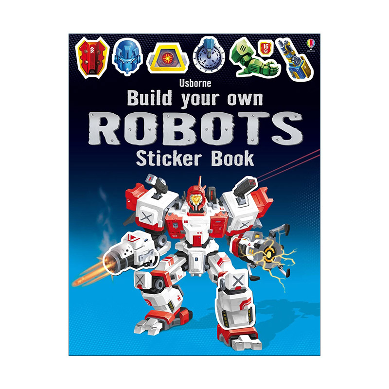 英文原版 Usborne Build your own Robots Sticker book 机器人贴纸书 尤斯伯恩儿童早教启蒙认知益智游戏 英文版进口英语原版书籍