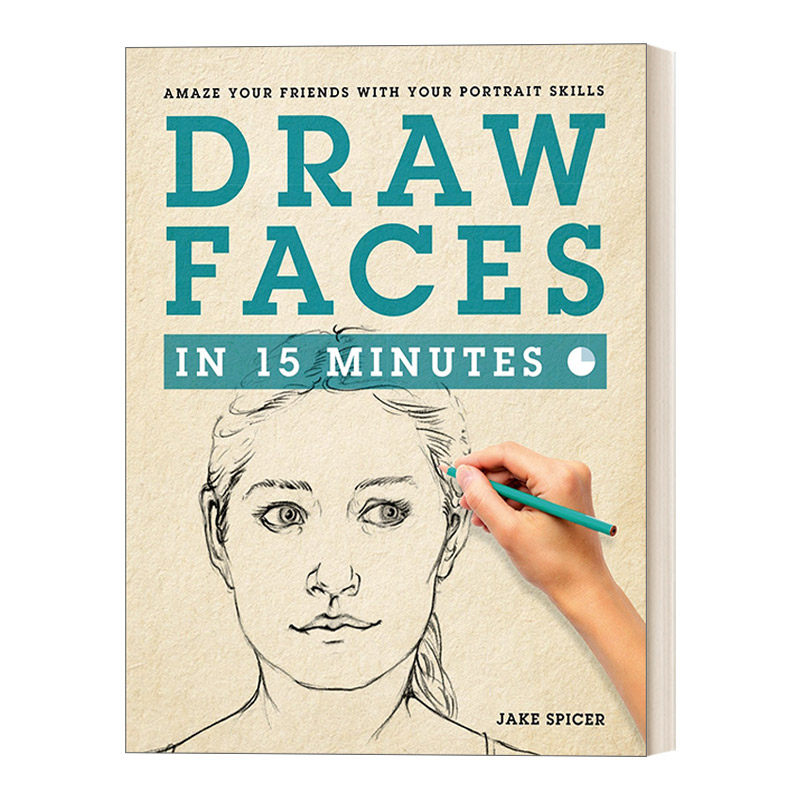 英文原版 draw faces in 15 minutes 15分钟画脸 如何绘画肖像 绘画