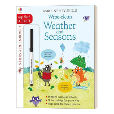 英文原版 Key Skills Wipe-clean Weather and Seasons 5-6 天气与季节 英语可擦活动书 英文版 进口英语原版书籍