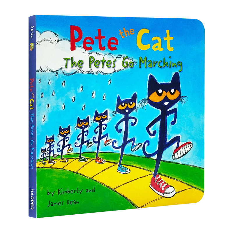 英文原版绘本 pete the cat the petes go marching 皮特猫童谣纸板书