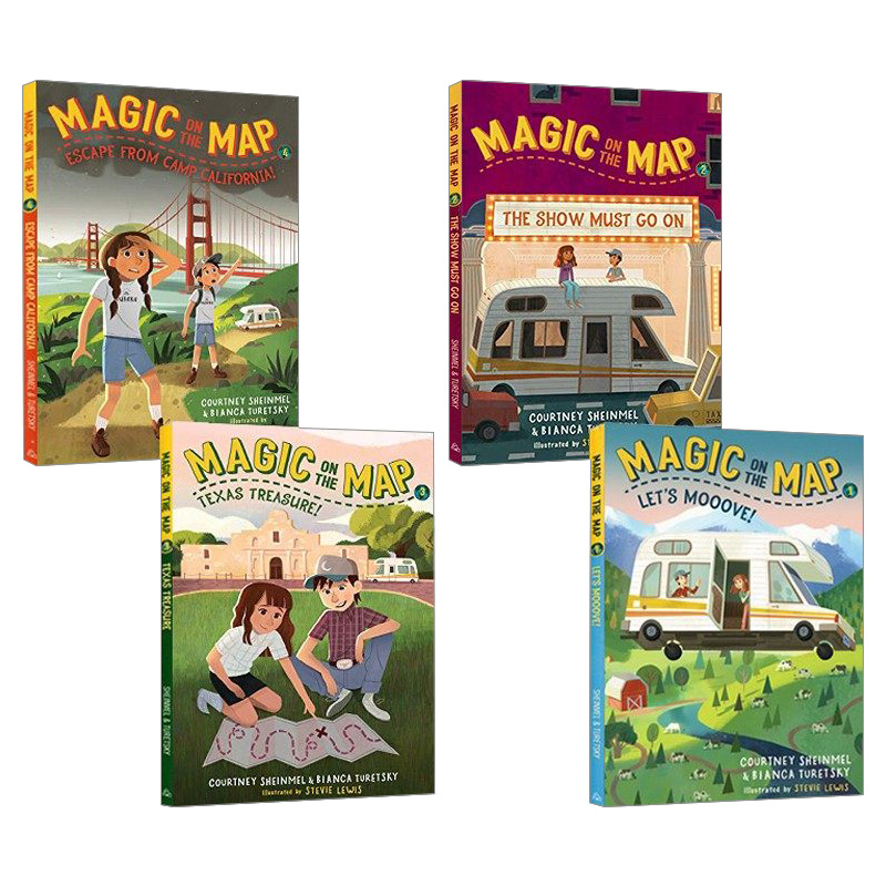 英文原版 Magic on the Map系列 地图上的魔力 4册合售 儿童桥梁章节书 英语课外阅读读物 Courtney Sheinmel 英文版 进口英语书籍