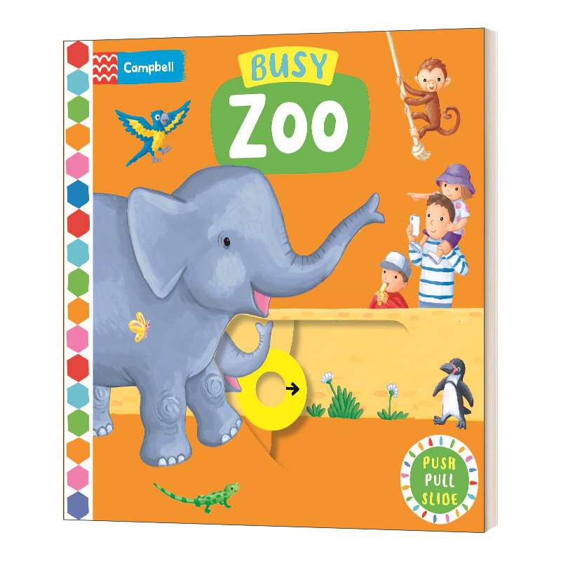 英文原版 Busy Zoo 忙碌的动物园 纸板书 扫码音频 英文版 进口英语原版书籍儿童图书