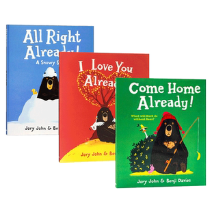 本吉戴维斯绘本3册套装 英文原版 Goodnight Come Home I Love You All Right Already 大熊与鸭子系列 儿童英语启蒙图画故事书