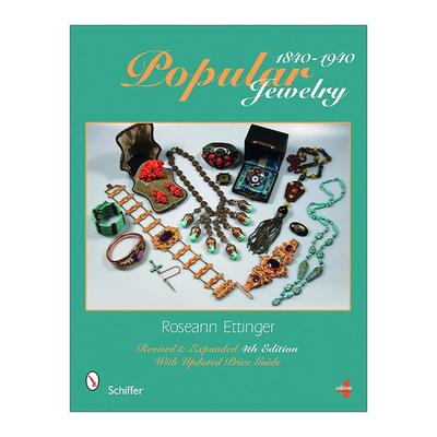 英文原版 Popular Jewelry 1840-1940 流行珠宝首饰 修订版 维多利亚与爱德华时代 古董装饰艺术设计 收藏插图指南 进口英语书籍