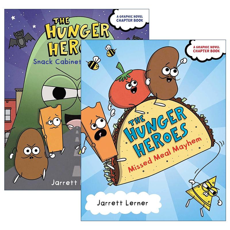 英文原版 The Hunger Heroes 饥饿英雄系列2册 彩页漫画 幽默搞笑 儿童英语漫画章节书 英文版 进口英语原版书籍