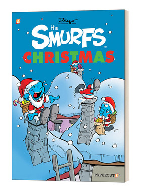 英文原版 The Smurfs Christmas 蓝精灵圣诞节 漫画全彩绘本故事图画书 英文版 进口英语原版书籍儿童图书