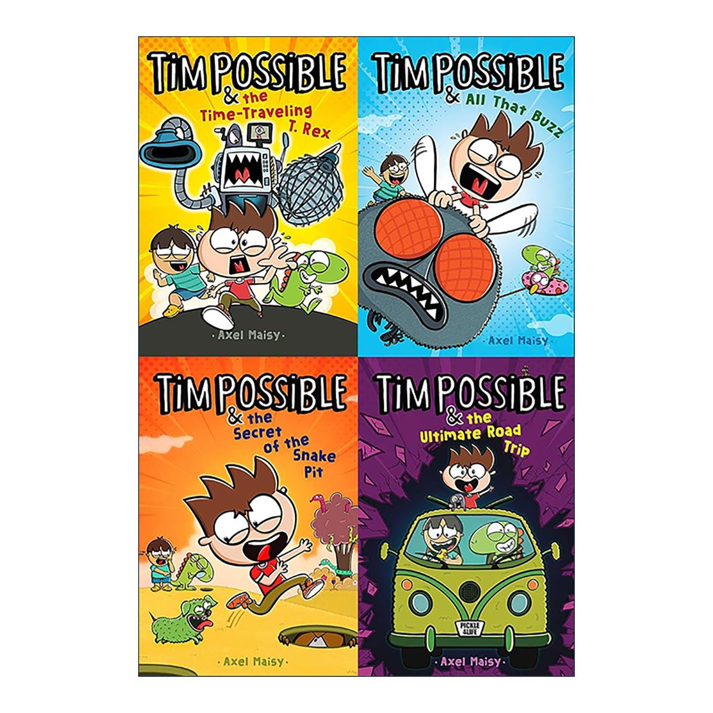 英文原版 Tim Possible Out-of-This-World Collection 蒂姆和时光旅行霸王龙 4册盒装 英文版 进口英语原版书籍