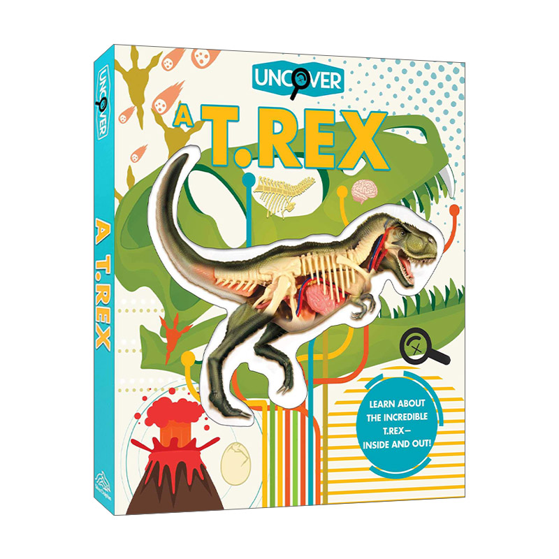 英文原版 Uncover a T.Rex 揭秘霸王龙 洞洞书 精装 英文版 进口英语原版书籍