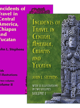 英文原版 Incidents of Travel in Central America  Chiapas  and Yucatan 中美洲 恰帕斯与尤卡坦游记 2册 英文版 进口原版书籍