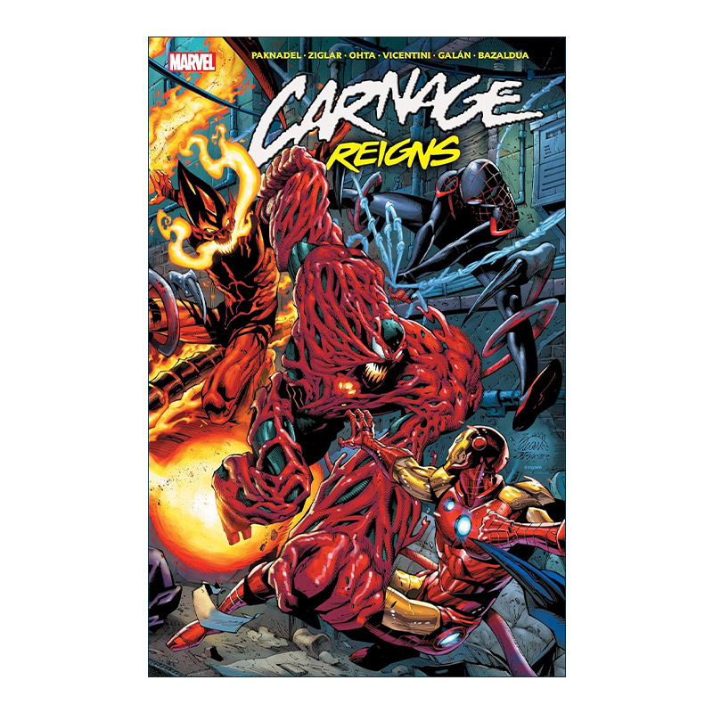 英文原版 Carnage Reigns 屠杀统治阿尔法 漫威漫画 蜘蛛侠 迈尔斯·莫拉莱斯 毒液 Alex Paknadel 英文版 进口英语原版书籍