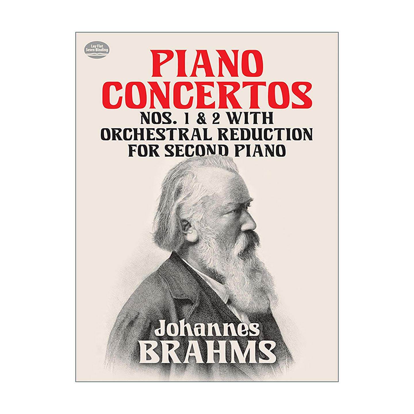 英文原版 Piano Concertos Nos.1 and 2 第一 二号钢琴协奏曲 第二钢琴的管弦乐缩编谱 约翰内斯·勃拉姆斯 进口英语原版书籍