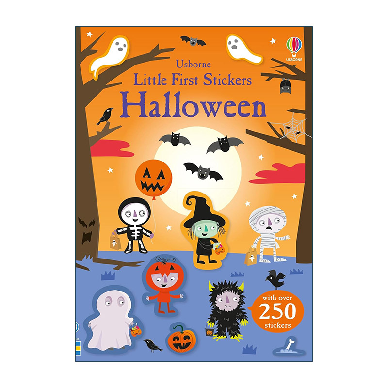 英文原版 Usborne Little First Stickers Halloween 万圣节主题贴纸书 250多张可重复使用贴纸 尤斯伯恩儿童益智游戏 英文版